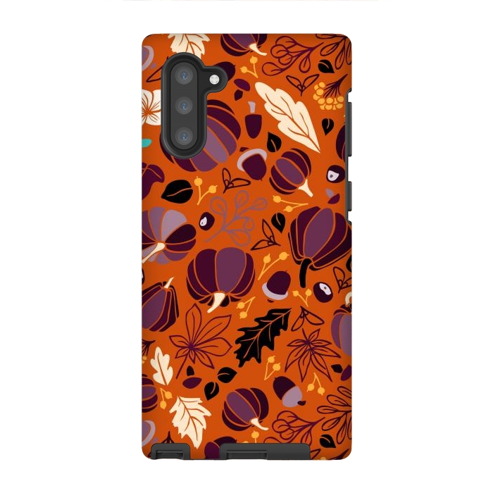 Galaxy Note 10 StrongFit Fall Fruits in Orange and Purple by Paula Ohreen