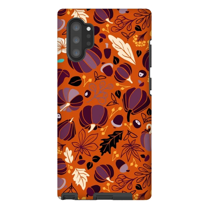 Galaxy Note 10 plus StrongFit Fall Fruits in Orange and Purple by Paula Ohreen