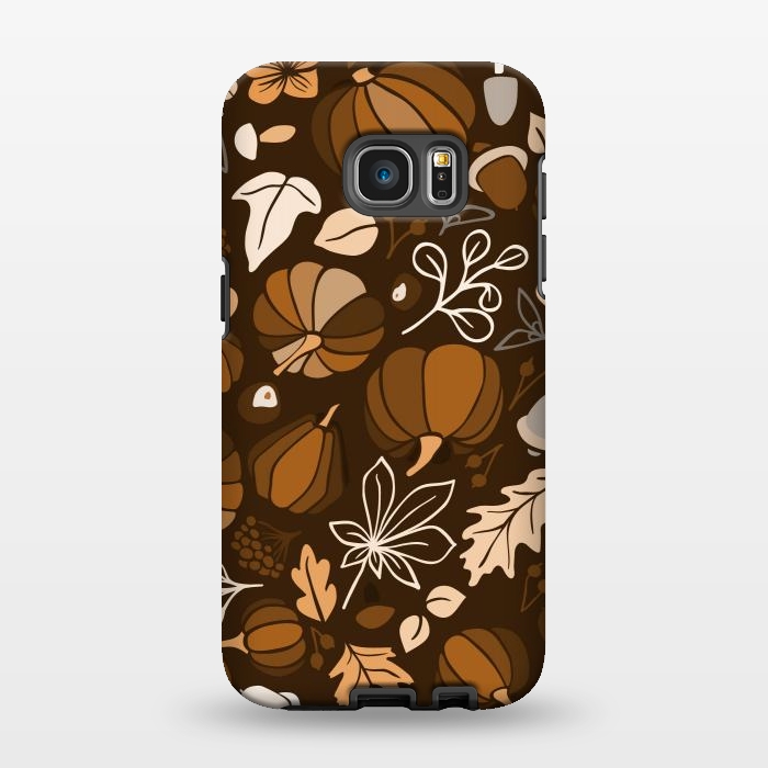 Galaxy S7 EDGE StrongFit Fall Fruits in Brown and Beige by Paula Ohreen