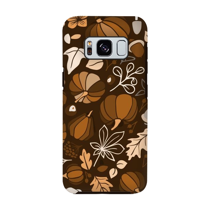 Galaxy S8 StrongFit Fall Fruits in Brown and Beige by Paula Ohreen