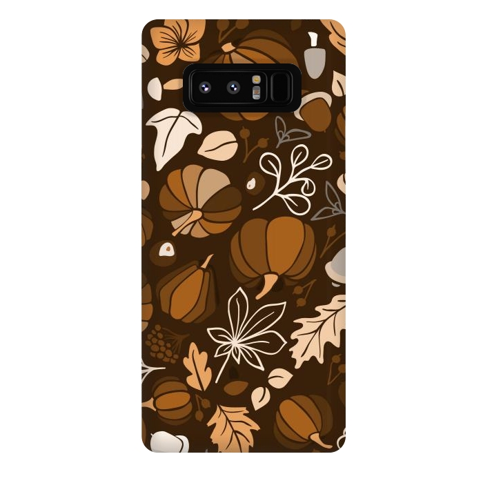 Galaxy Note 8 StrongFit Fall Fruits in Brown and Beige by Paula Ohreen