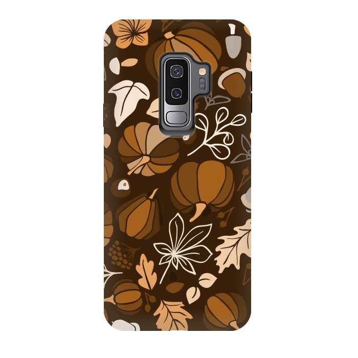 Galaxy S9 plus StrongFit Fall Fruits in Brown and Beige by Paula Ohreen