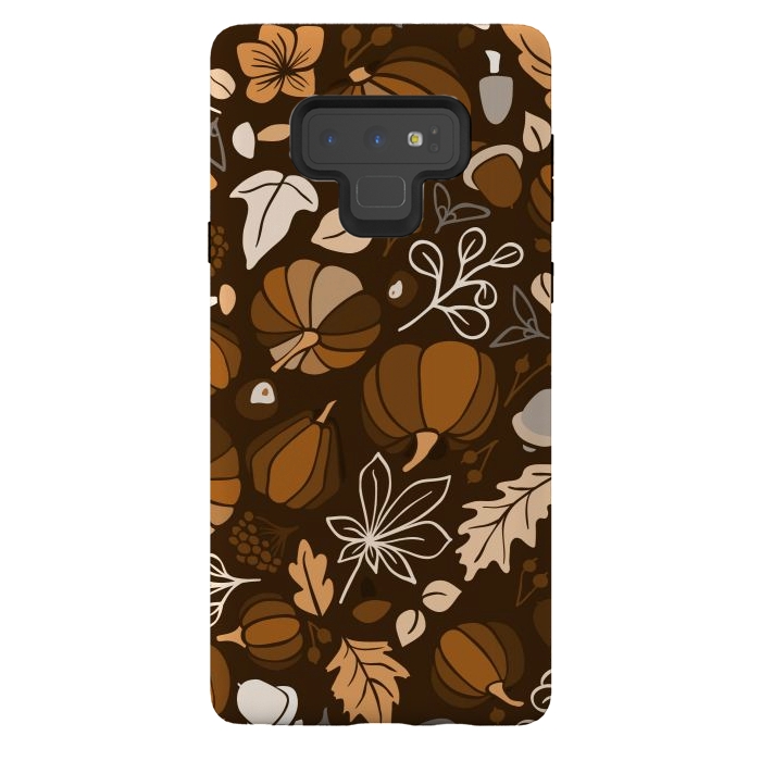 Galaxy Note 9 StrongFit Fall Fruits in Brown and Beige by Paula Ohreen