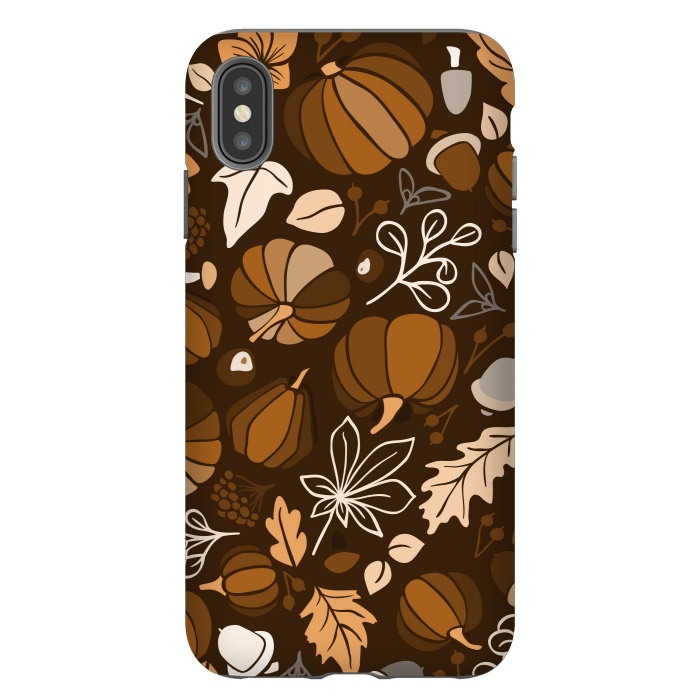 iPhone Xs Max StrongFit Fall Fruits in Brown and Beige by Paula Ohreen