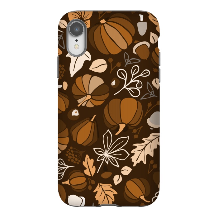 iPhone Xr StrongFit Fall Fruits in Brown and Beige by Paula Ohreen
