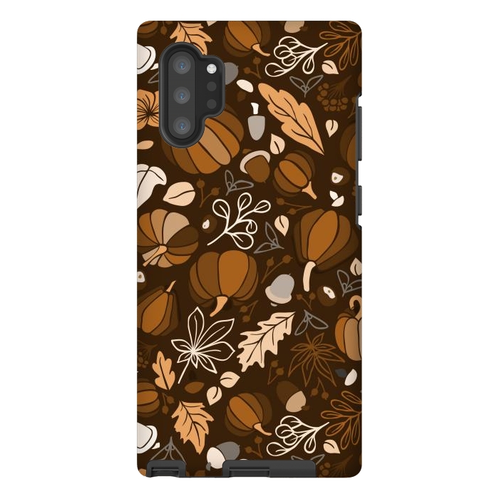 Galaxy Note 10 plus StrongFit Fall Fruits in Brown and Beige by Paula Ohreen