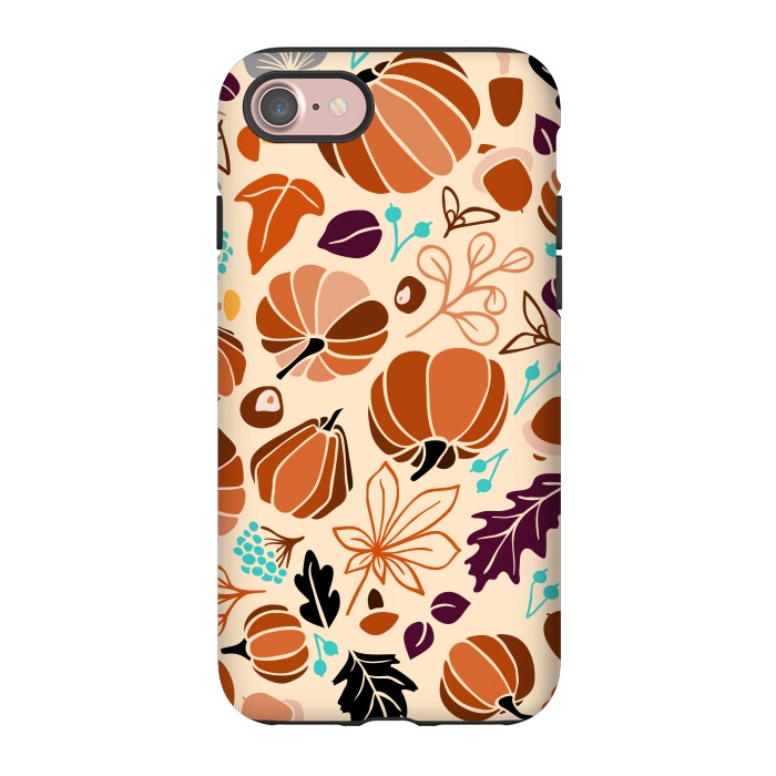 iPhone 7 StrongFit Fall Fruits in Cream and Orange by Paula Ohreen