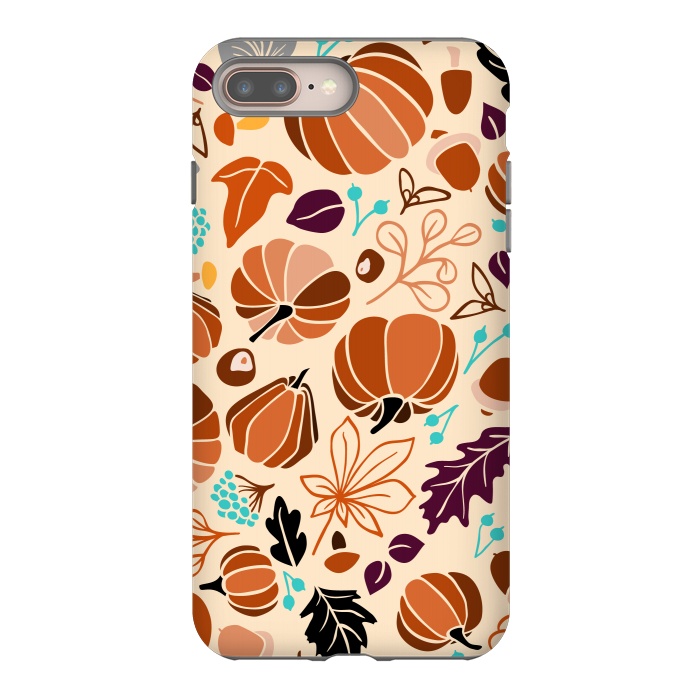 iPhone 7 plus StrongFit Fall Fruits in Cream and Orange by Paula Ohreen