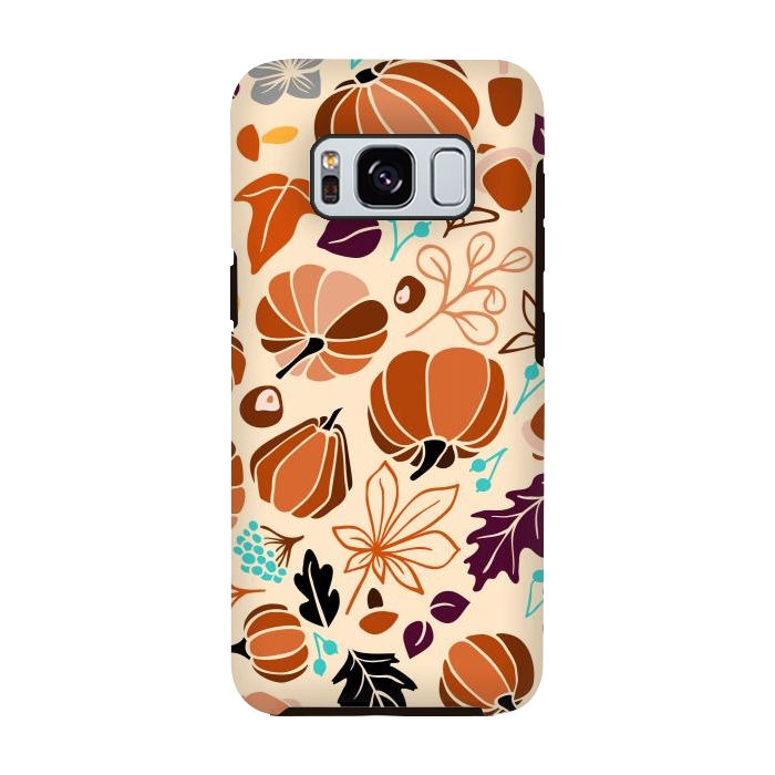 Galaxy S8 StrongFit Fall Fruits in Cream and Orange by Paula Ohreen