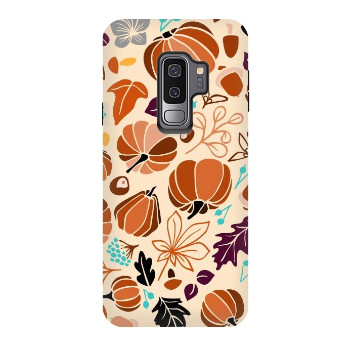 Galaxy S9 plus StrongFit Fall Fruits in Cream and Orange by Paula Ohreen