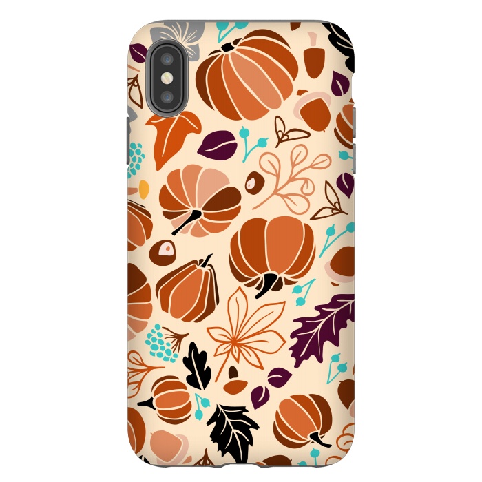 iPhone Xs Max StrongFit Fall Fruits in Cream and Orange by Paula Ohreen
