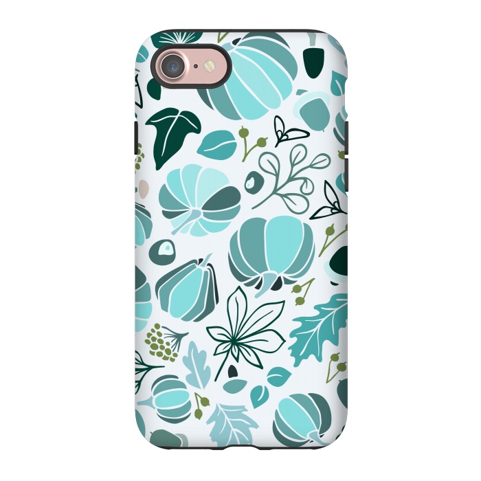 iPhone 7 StrongFit Fall Fruits in Blue and Green by Paula Ohreen