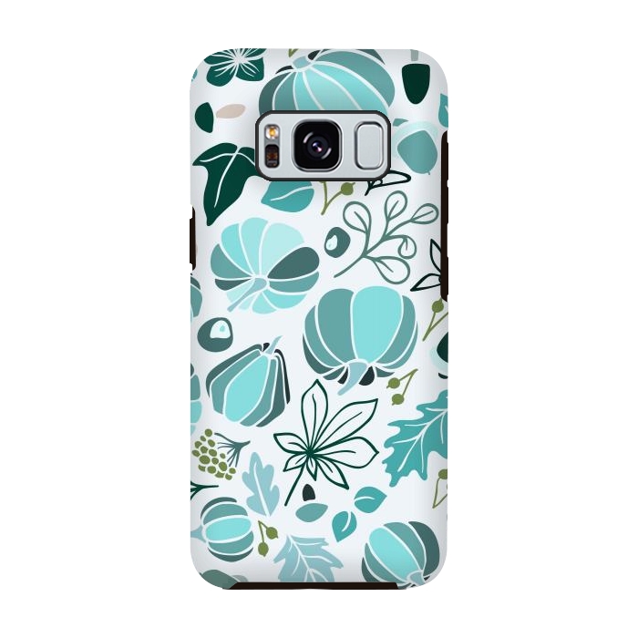 Galaxy S8 StrongFit Fall Fruits in Blue and Green by Paula Ohreen