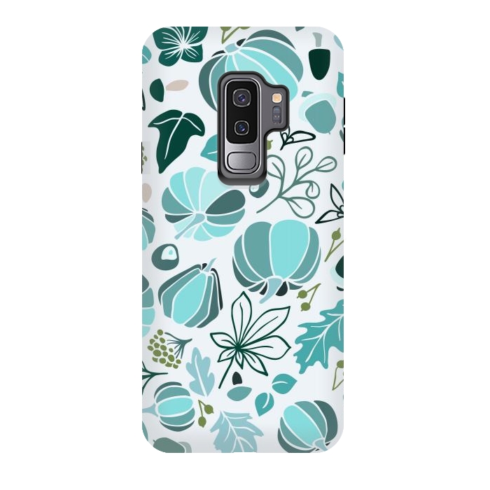 Galaxy S9 plus StrongFit Fall Fruits in Blue and Green by Paula Ohreen
