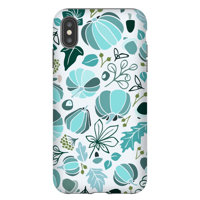 iPhone Xs Max StrongFit Fall Fruits in Blue and Green by Paula Ohreen