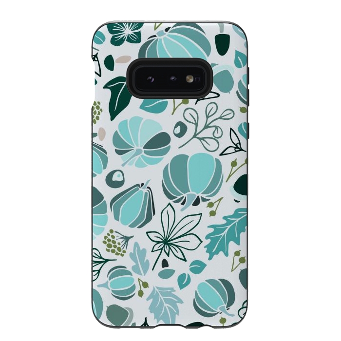 Galaxy S10e StrongFit Fall Fruits in Blue and Green by Paula Ohreen