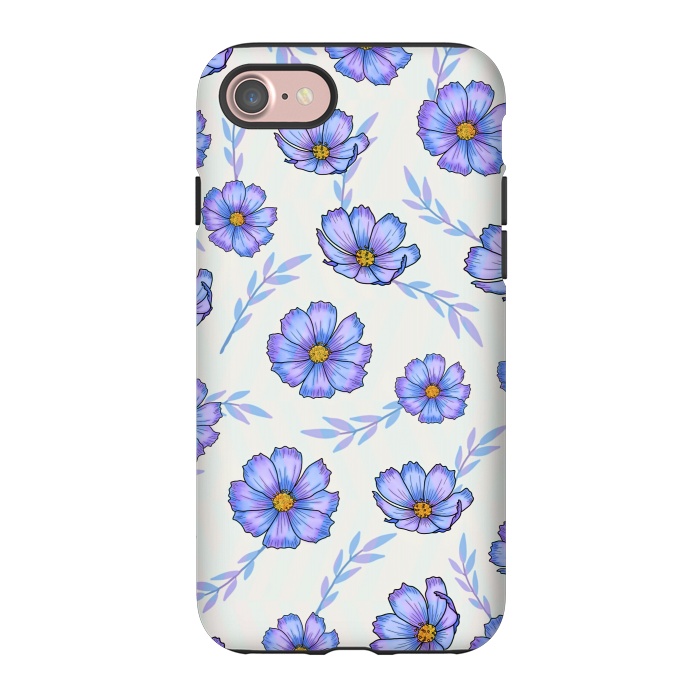 iPhone 7 StrongFit Purple blue flowers by Jms