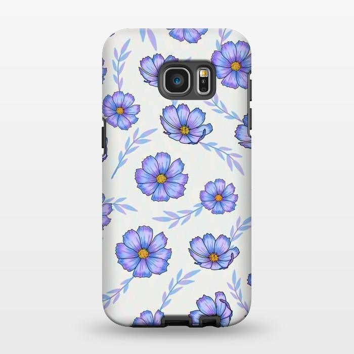 Galaxy S7 EDGE StrongFit Purple blue flowers by Jms
