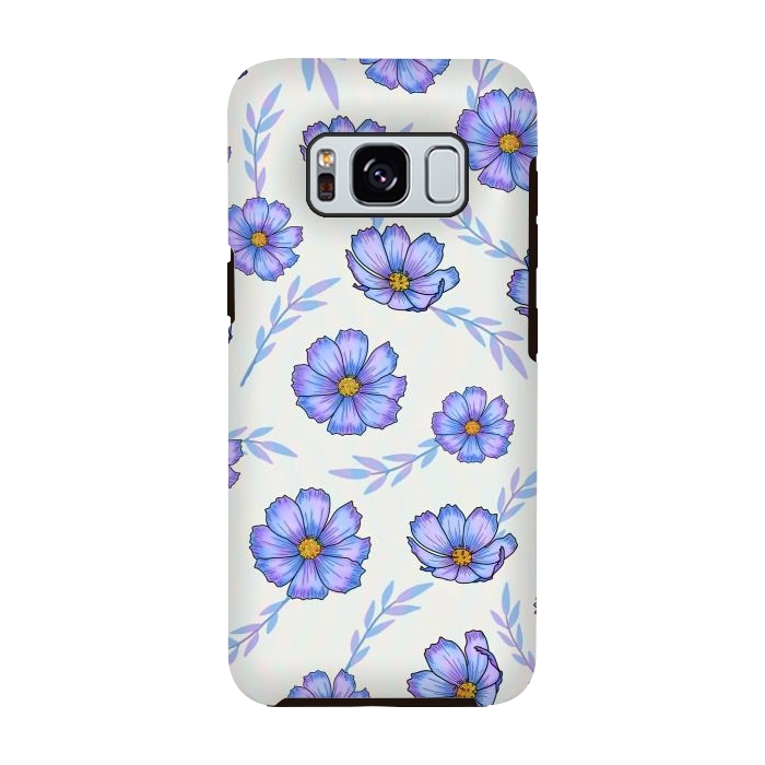 Galaxy S8 StrongFit Purple blue flowers by Jms