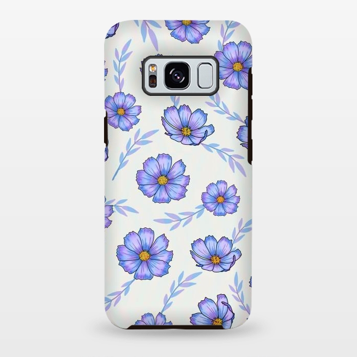 Galaxy S8 plus StrongFit Purple blue flowers by Jms