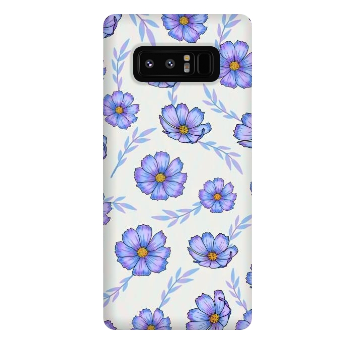 Galaxy Note 8 StrongFit Purple blue flowers by Jms