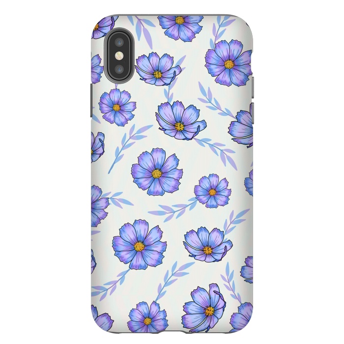 iPhone Xs Max StrongFit Purple blue flowers by Jms