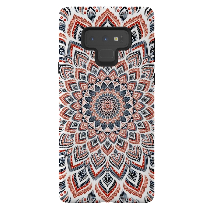 Galaxy Note 9 StrongFit Blue red mandala by Jms