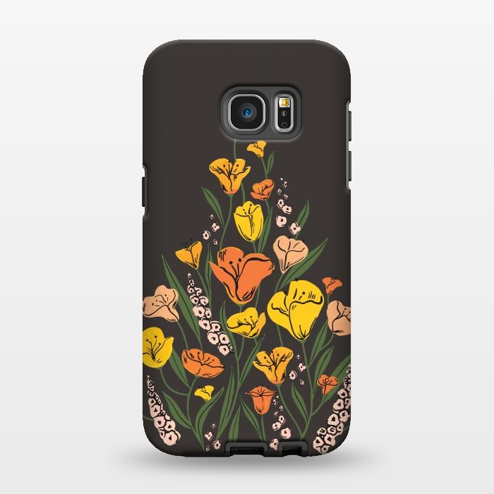 Galaxy S7 EDGE StrongFit Wild Poppies by Melissa Lee