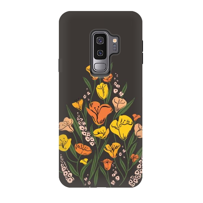 Galaxy S9 plus StrongFit Wild Poppies by Melissa Lee