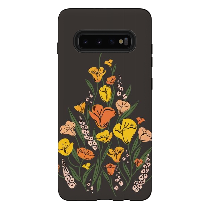 Galaxy S10 plus StrongFit Wild Poppies by Melissa Lee