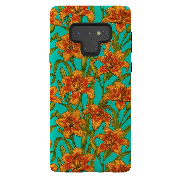 Galaxy Note 9 StrongFit Tawny daylily flowers  by Katerina Kirilova