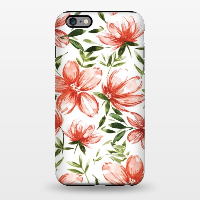 iPhone 6/6s plus StrongFit Red Watercolor Flowers by Bledi