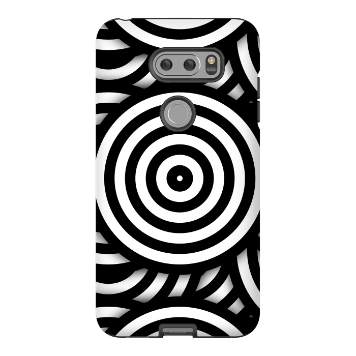 V30 StrongFit Pop-Art Circle Pattern Black White 2 by Andrea Haase