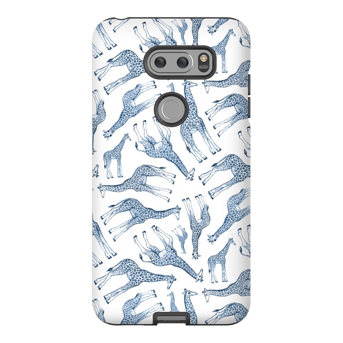V30 StrongFit Little Giraffes in Monochrome Blue and White by Micklyn Le Feuvre