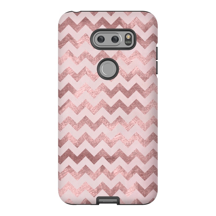 V30 StrongFit Elegant Rose Gold Chevron Stripes 2 by Andrea Haase