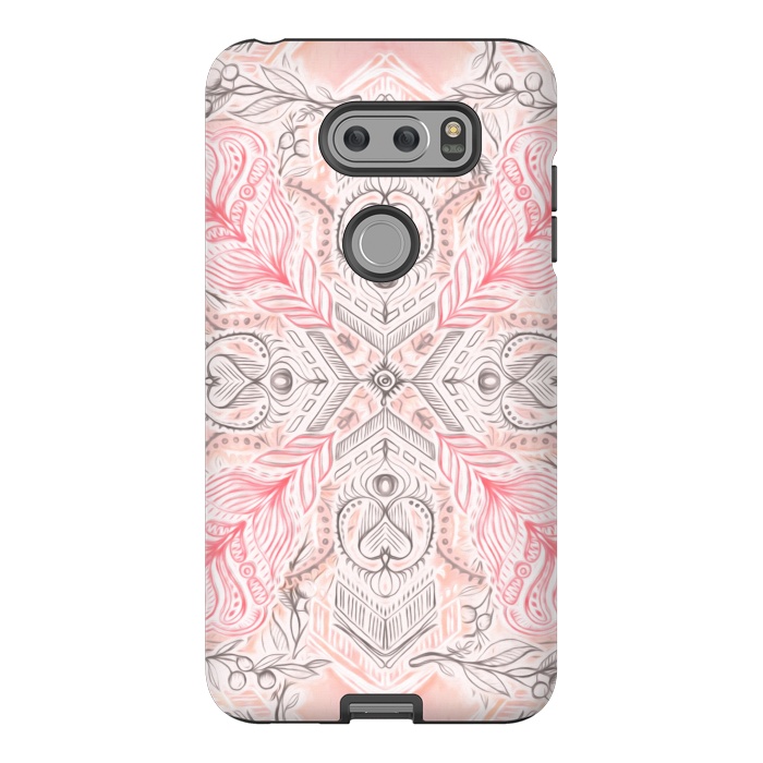 V30 StrongFit Boho Soft Peach Pink Tribal Pattern by Micklyn Le Feuvre