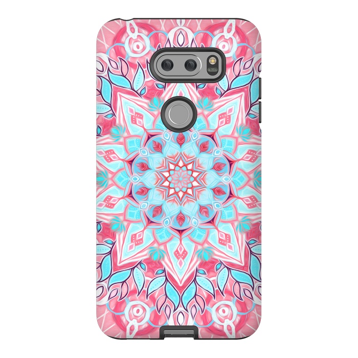 V30 StrongFit Bright Boho Aqua and Pink Mandala by Micklyn Le Feuvre