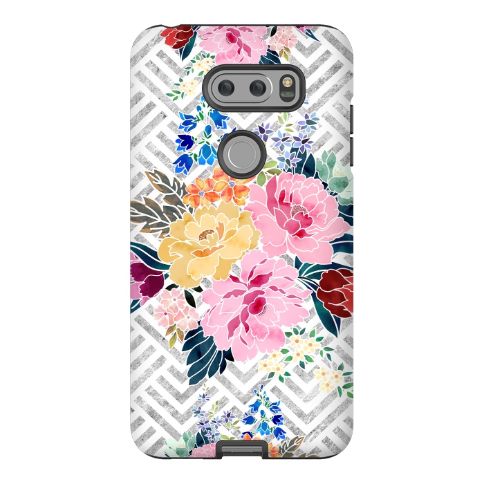 V30 StrongFit Pretty winter floral and diamond geometric design by InovArts