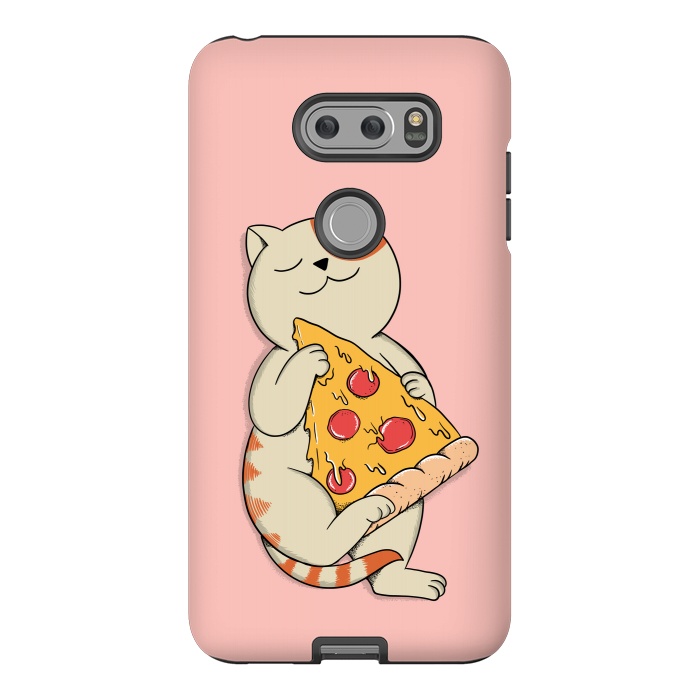 V30 StrongFit Cat and Pizza Pink by Coffee Man