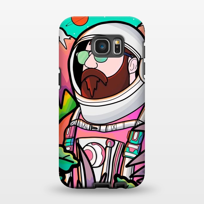 Galaxy S7 EDGE StrongFit Pastel astronaut by Steve Wade (Swade)