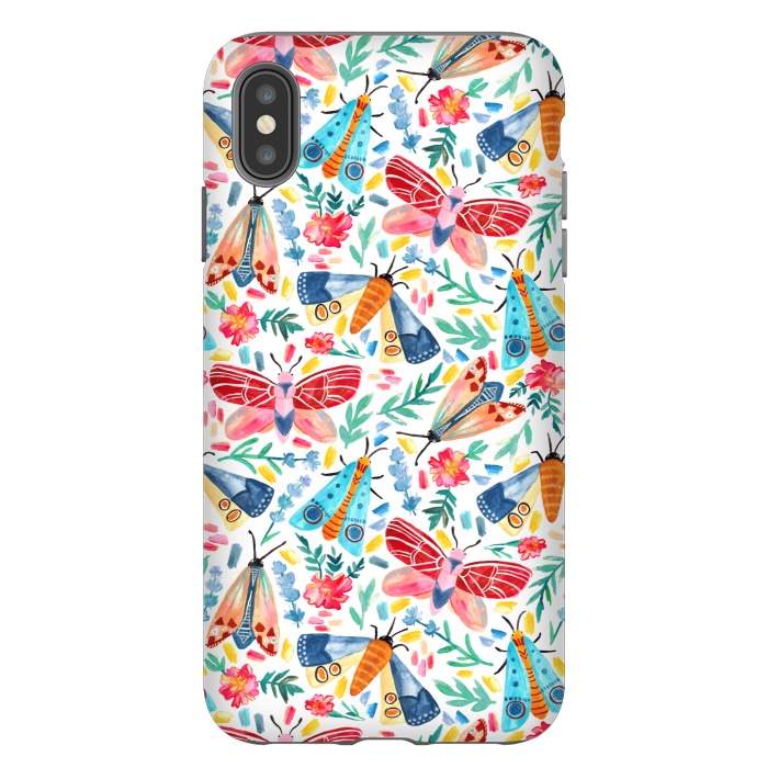 iPhone Xs Max StrongFit Moth Confetti by Tangerine-Tane
