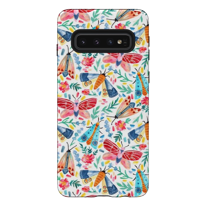 Galaxy S10 StrongFit Moth Confetti by Tangerine-Tane