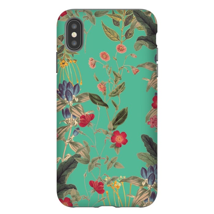 iPhone Xs Max StrongFit Aqua Blooms by Zala Farah