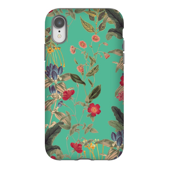 iPhone Xr StrongFit Aqua Blooms by Zala Farah