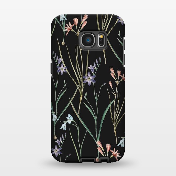 Galaxy S7 EDGE StrongFit Dainty Floral Darkness by Zala Farah