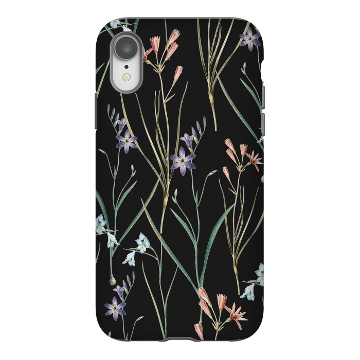 iPhone Xr StrongFit Dainty Floral Darkness by Zala Farah