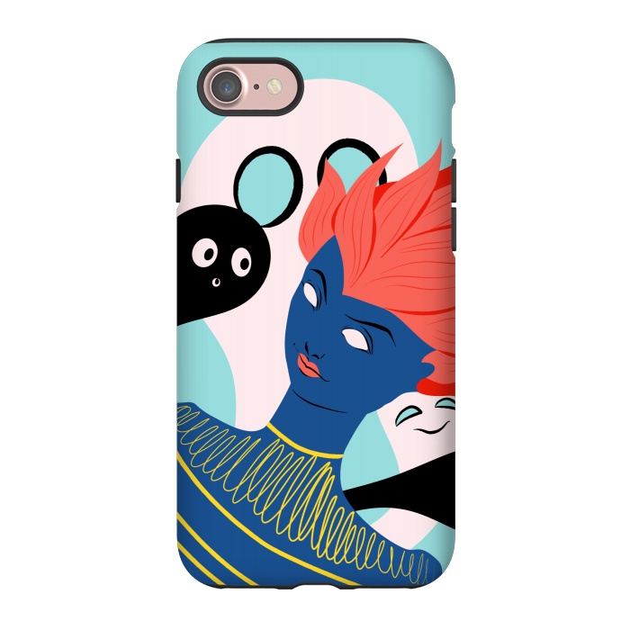 iPhone 7 StrongFit Alien Girl With Ghost Imaginary Friends by Boriana Giormova