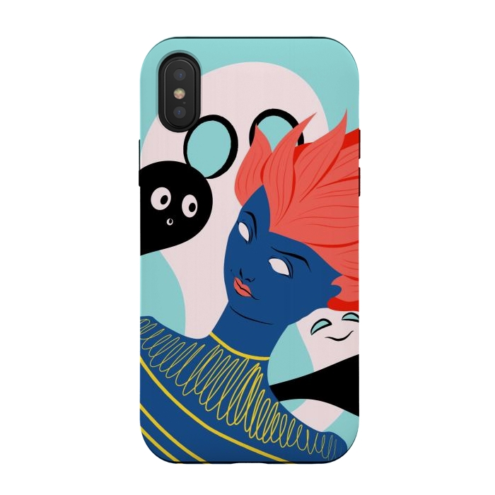 iPhone Xs / X StrongFit Alien Girl With Ghost Imaginary Friends by Boriana Giormova