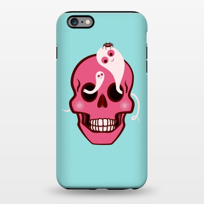 iPhone 6/6s plus StrongFit Cute Pink Skull With Spider And Ghosts In Eyes by Boriana Giormova
