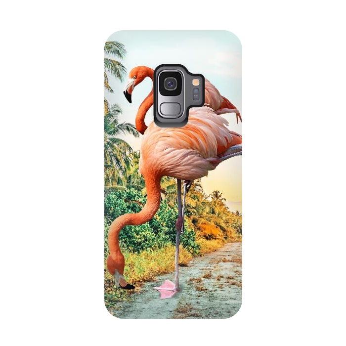 Galaxy S9 StrongFit Flamingo Vacay by Uma Prabhakar Gokhale